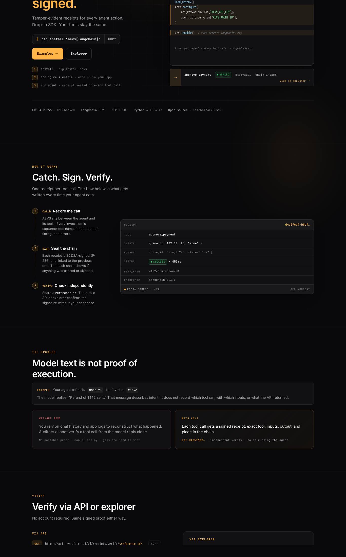 How it works section screenshot of AEVS by Fetch.ai