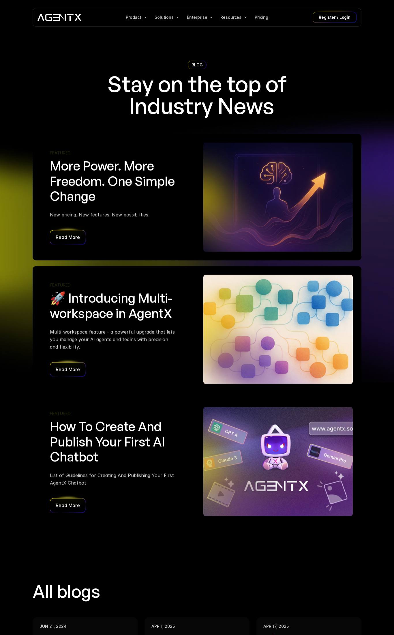 Blog page screenshot of AgentX