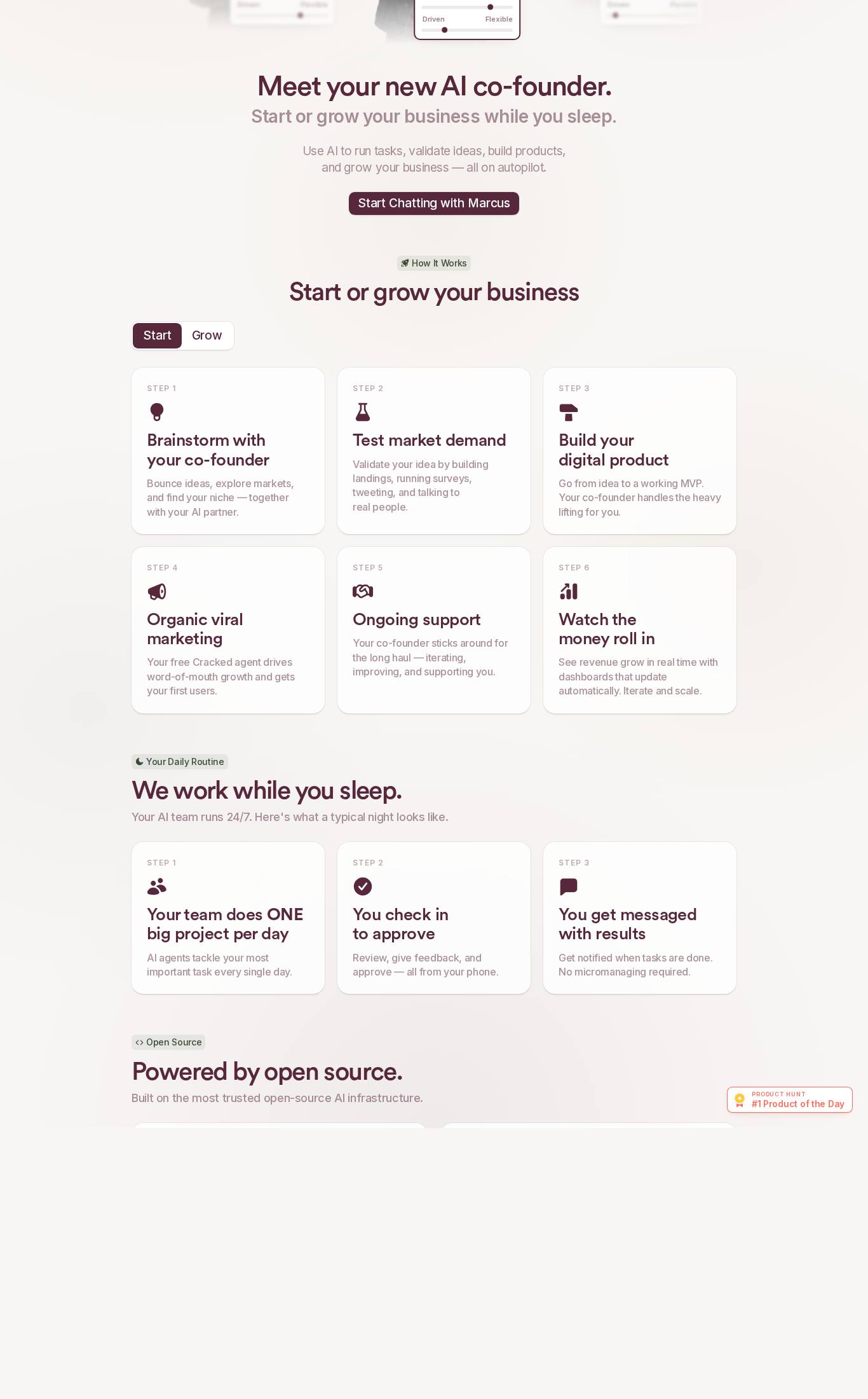 Landing page screenshot of ZeroHuman Inc
